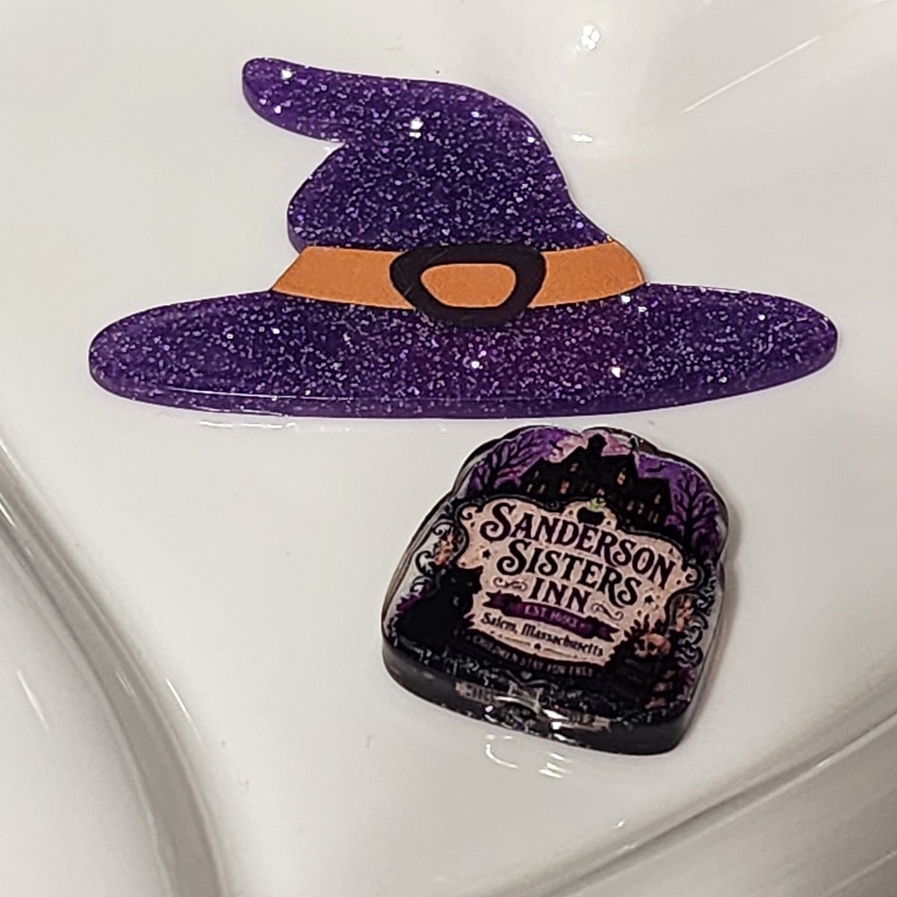 Halloween Witch Hat Flatback Focal Bead Keychain Beaded Pen Phone Chain Sisters